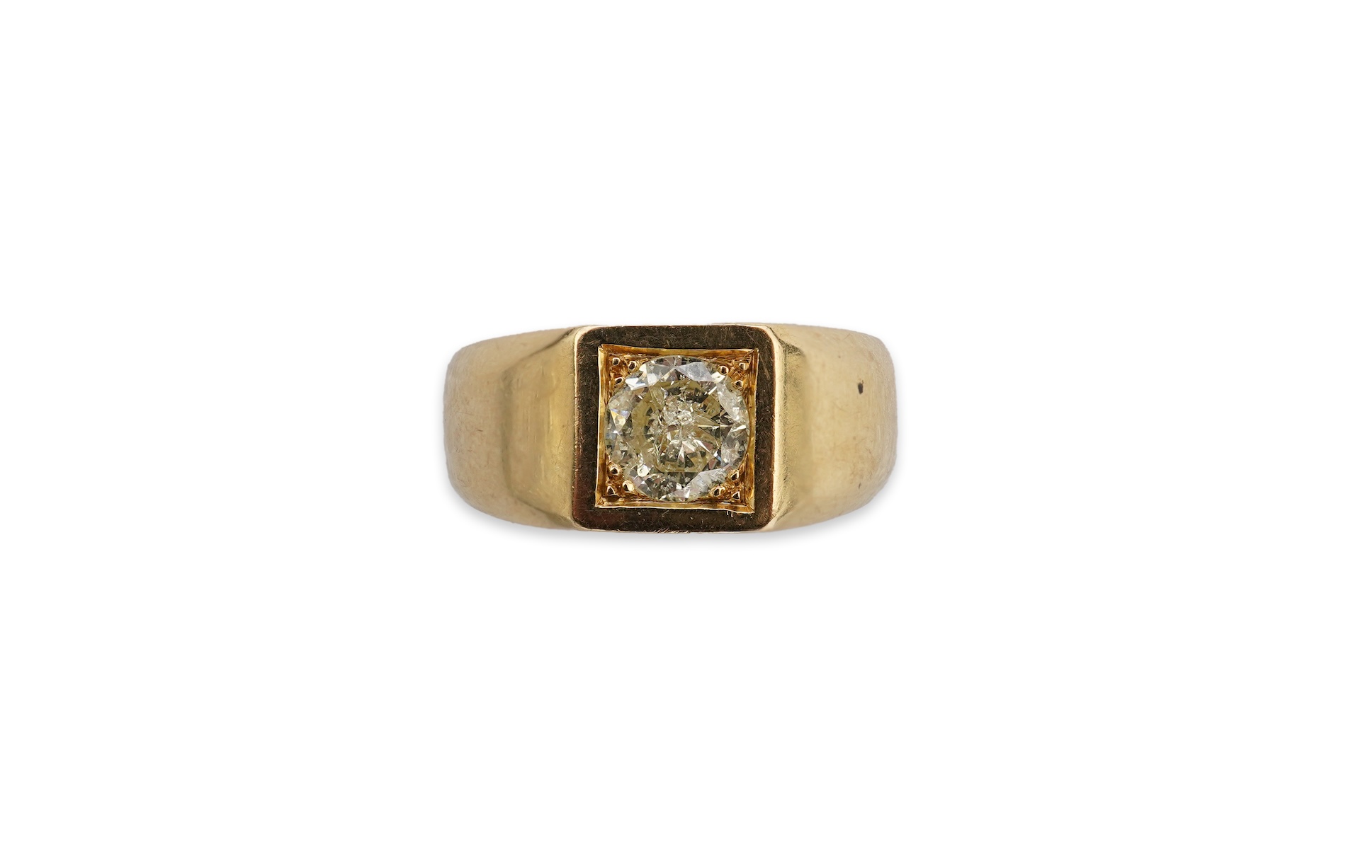 A diamond signet ring
